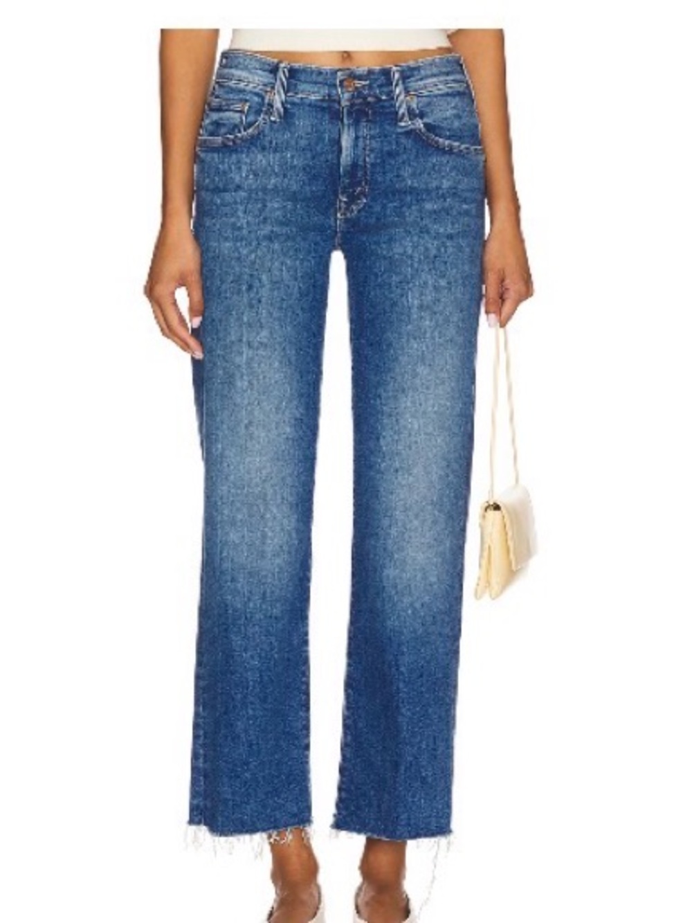 Mother The Rambler Zip Ankle Fray Jeans